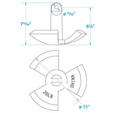 Seachoice River Anchor, Black Vinyl Coated Cast Iron, 20 Lbs. - 41520 - official Seachoice product image 5