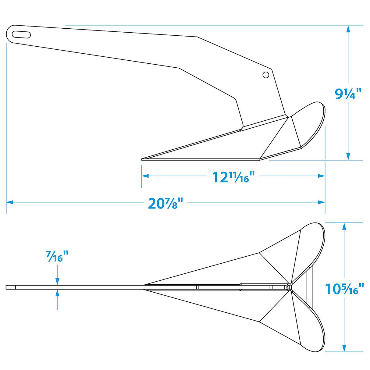 Seachoice Plow Boat Anchor, Hot-Dipped Galvanized Steel, 14 Lbs., for Boats 24-31 Ft. - 41540 - official Seachoice product image 4
