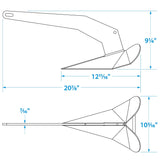 Seachoice Plow Boat Anchor, Hot-Dipped Galvanized Steel, 14 Lbs., for Boats 24-31 Ft. - 41540 - official Seachoice product image 4