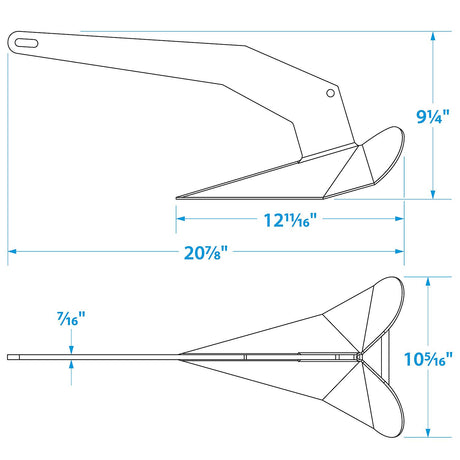 Seachoice Plow Boat Anchor, Hot-Dipped Galvanized Steel, 14 Lbs., for Boats 24-31 Ft. - 41540 - official Seachoice product image 4