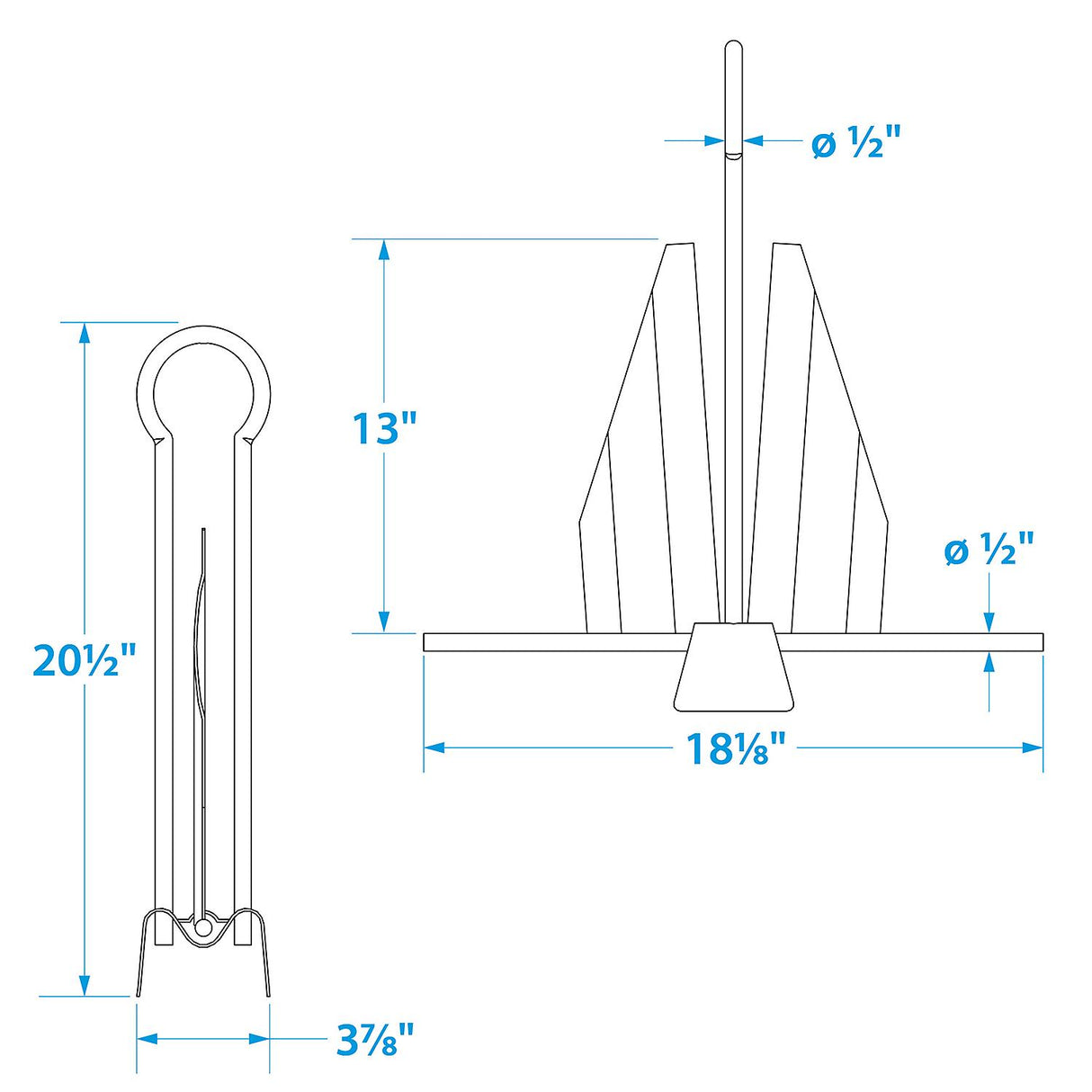 Seachoice Utility Anchor w/ Slip Ring, Size 15E, Galvanized Steel - 41640 - official Seachoice product image 5