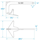 Seachoice Claw Boat Anchor, Hot-Dipped Galvanized Steel, 16.5 Lbs., for 30-Ft. Boat - 41670 - official Seachoice product image 3