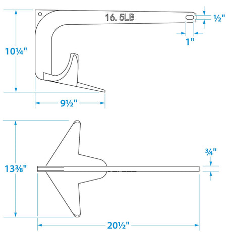 Seachoice Claw Boat Anchor, Hot-Dipped Galvanized Steel, 16.5 Lbs., for 30-Ft. Boat - 41670 - official Seachoice product image 3