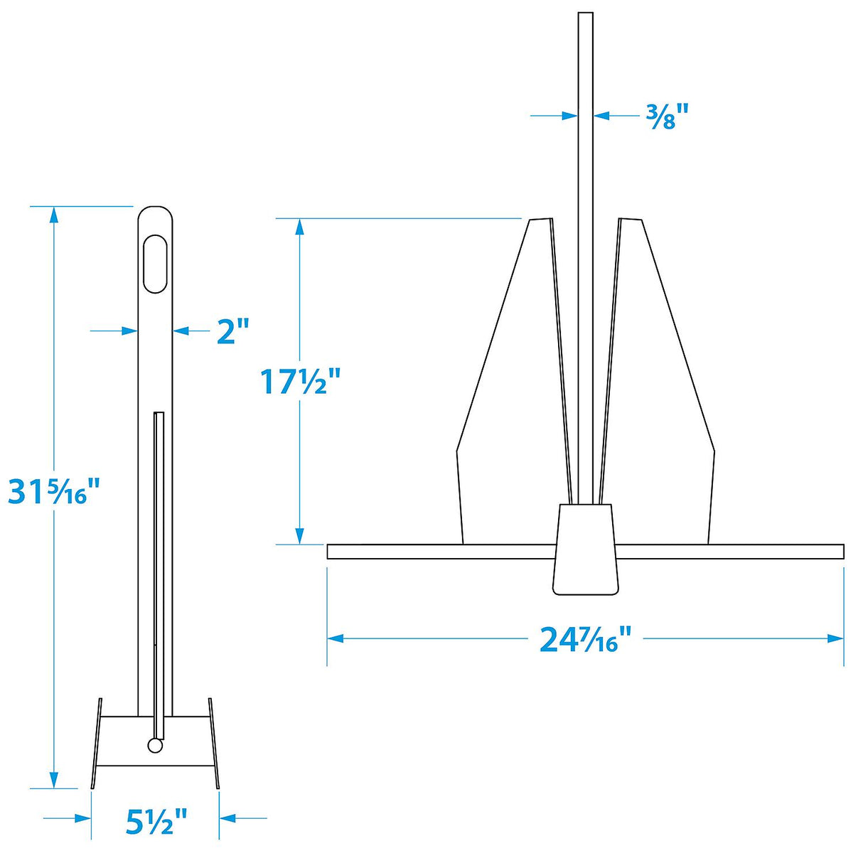 Seachoice Deluxe Anchor 18S Standard, Galvanized Steel - 41740 - official Seachoice product image 6