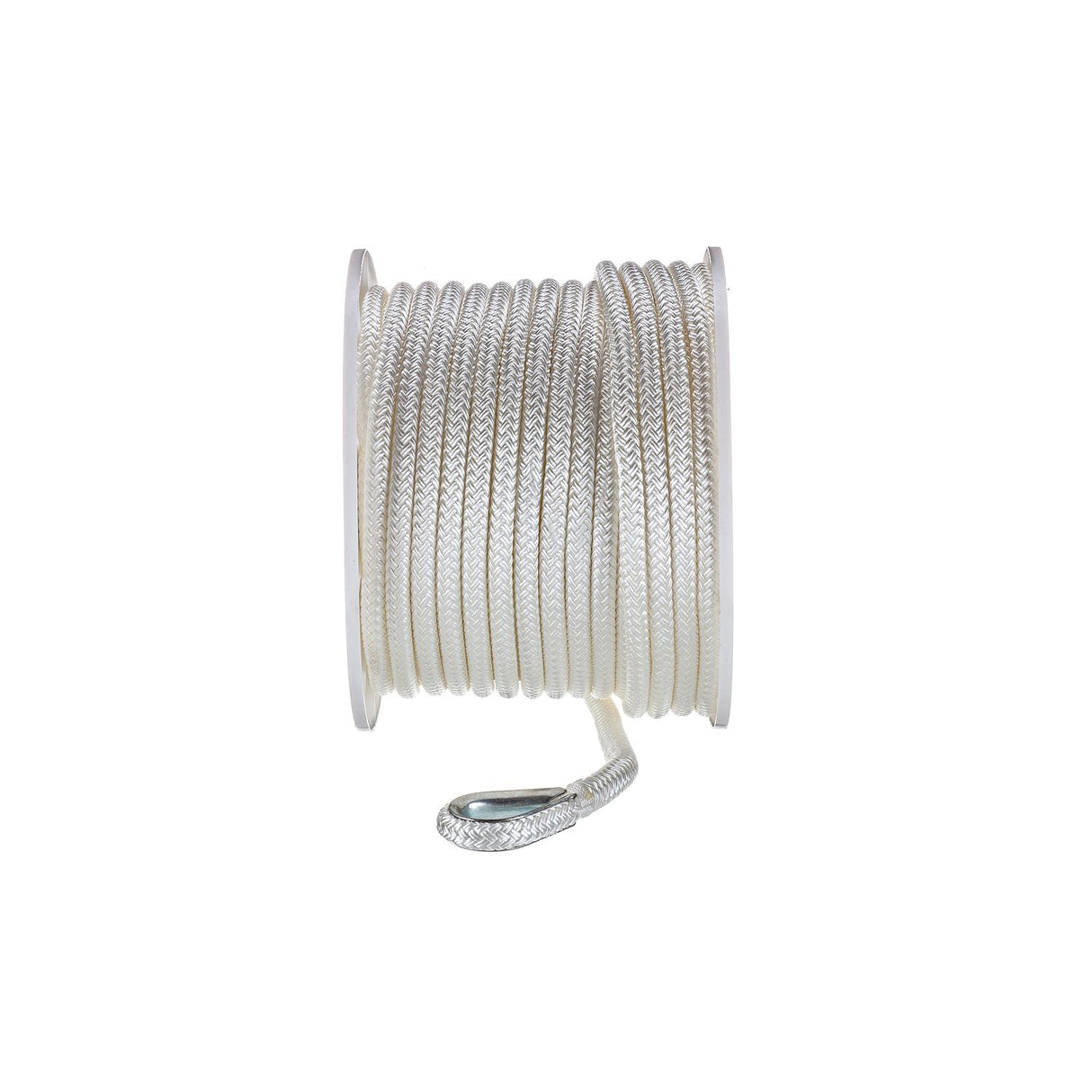 Seachoice Boat Anchor Rope, Double-Braid, Nylon, Achor Line, 1/2 in. X 150 Ft., White - 42131