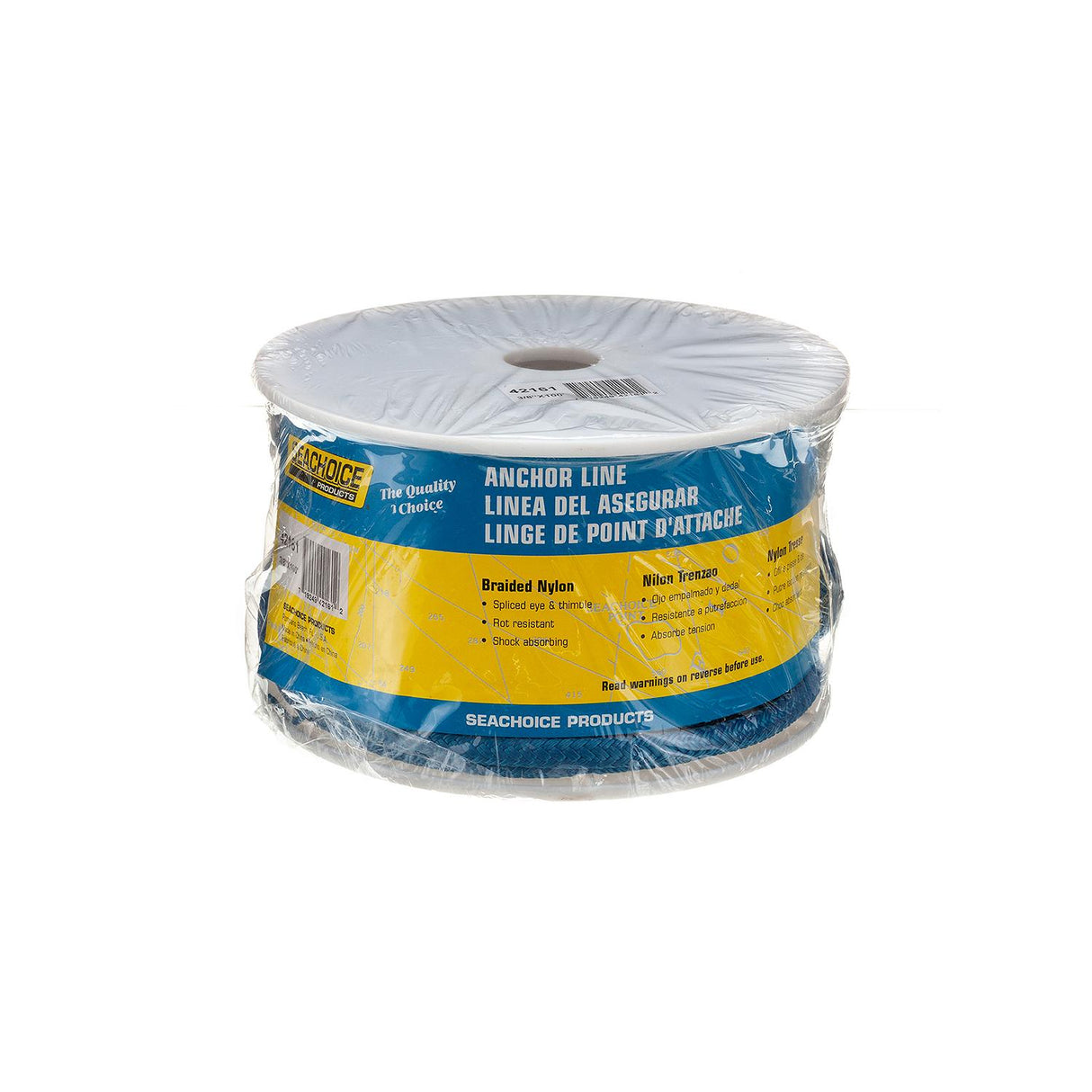 Seachoice Boat Anchor Rope, Double-Braid, Nylon, Achor Line, 3/8 in. X 100 Ft., Blue - 42161 - official Seachoice product image 4