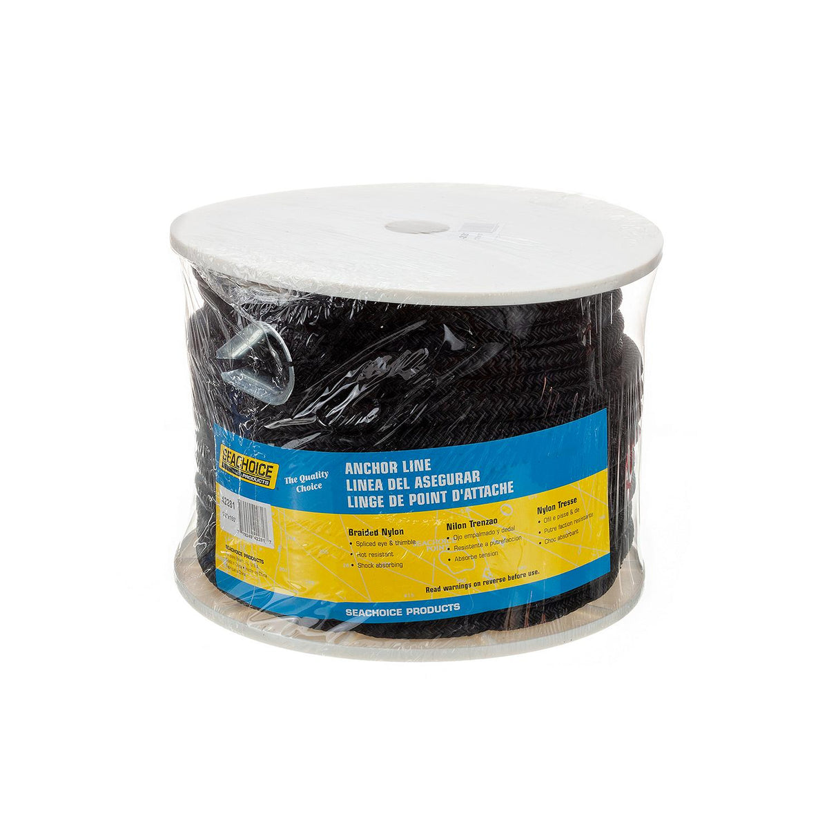 Seachoice Boat Anchor Rope, Double-Braid, Nylon, Achor Line, 1/2 in. X 150 Ft., Black - 42281 - official Seachoice product image 3