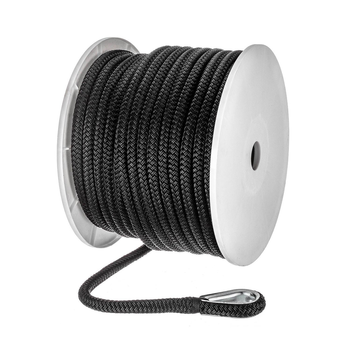 Seachoice Boat Anchor Rope, Double-Braid, Nylon, Achor Line, 1/2 in. X 150 Ft., Black - 42281 - official Seachoice product image 4