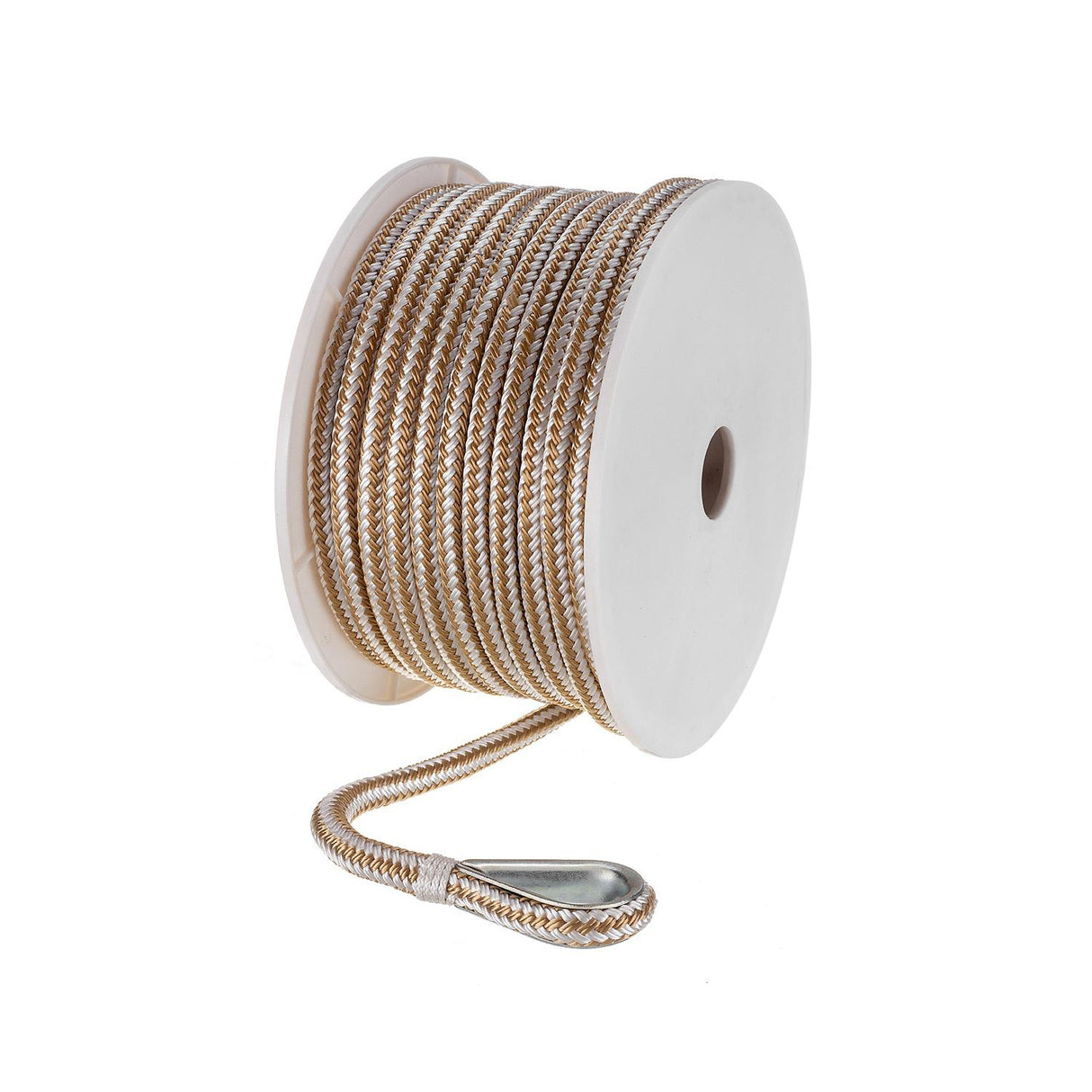 Seachoice 42321 Boat Anchor Rope, Double-Braid, Nylon, Achor Line, 3/8 in. X 100 Ft., Gold/White - 42321 - official Seachoice product image 4