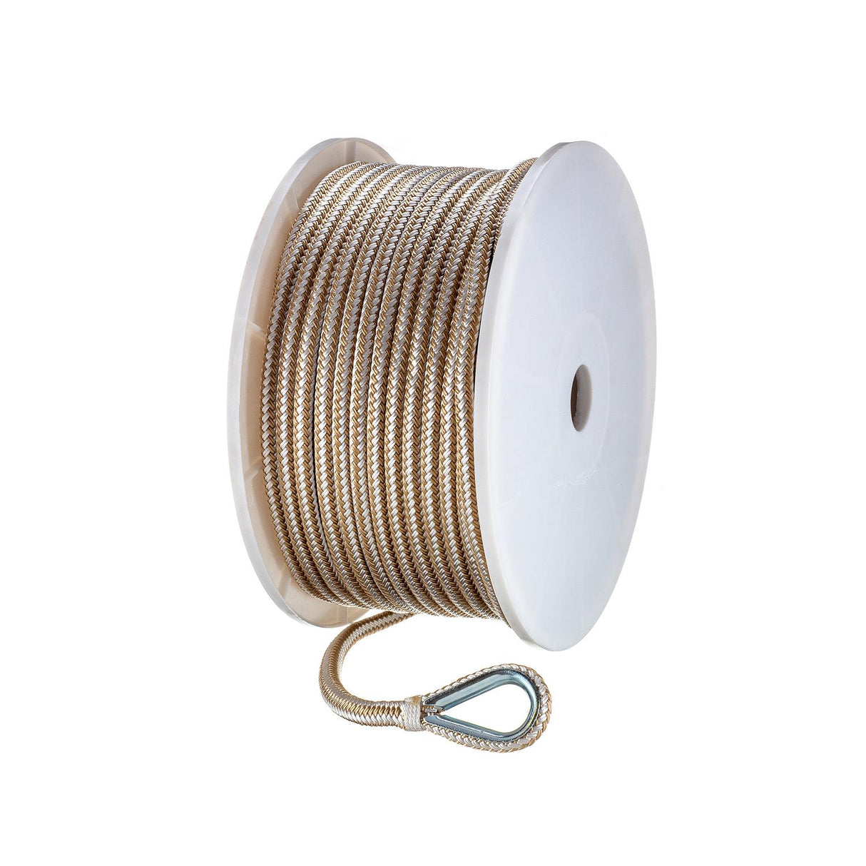 Seachoice Boat Anchor Rope, Double-Braid, Nylon, Achor Line, 3/8 in. X 200 Ft., Gold/White - 42341 - official Seachoice product image 4
