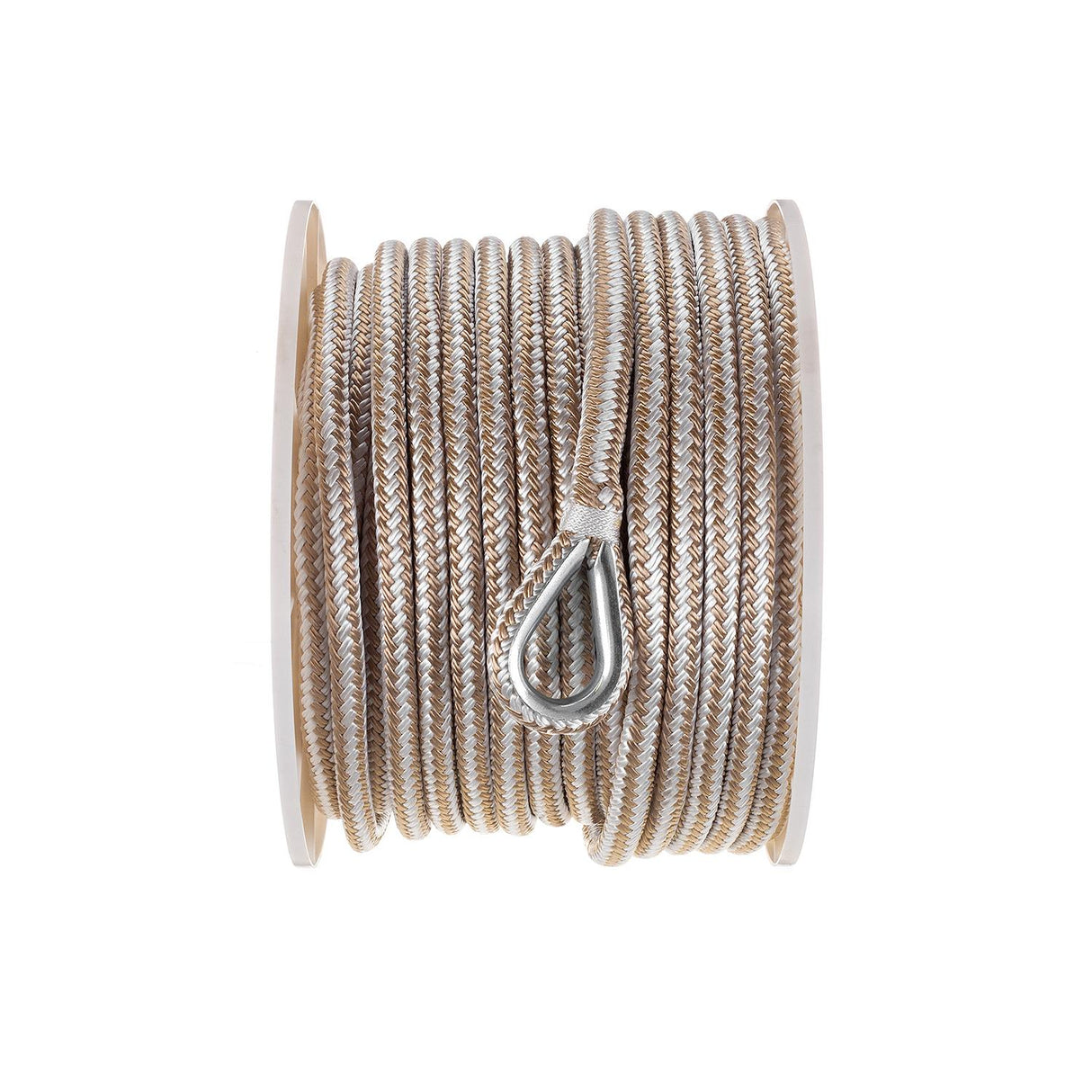 Seachoice Boat Anchor Rope, Double-Braid, Nylon, Achor Line, 1/2 in. X 150 Ft., Gold/White - 42371 - official Seachoice product image 4