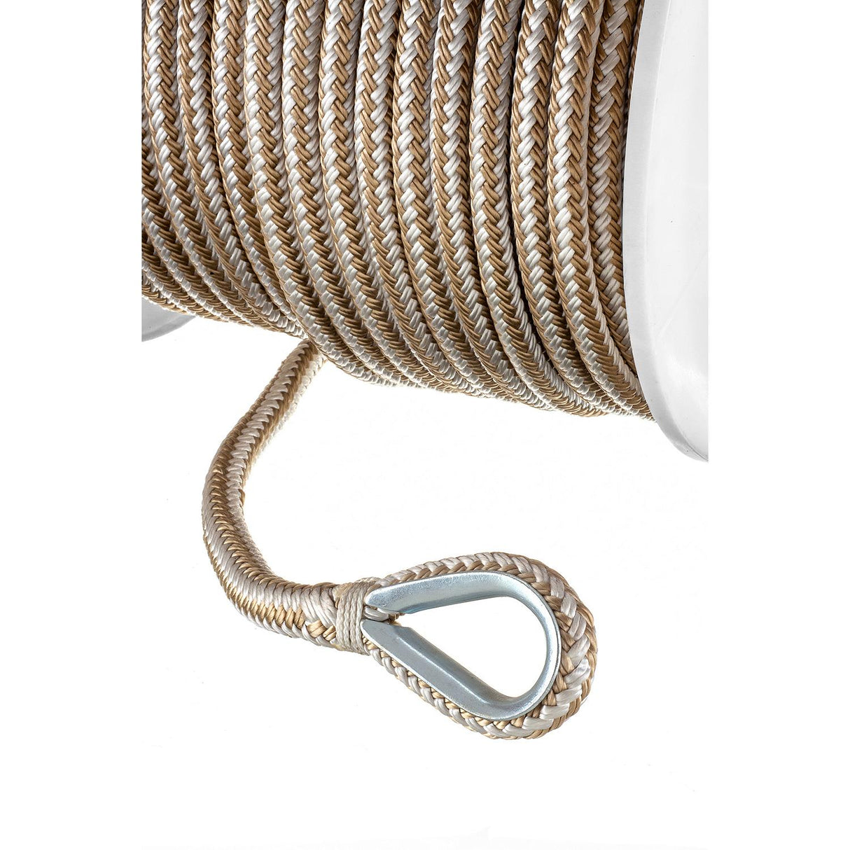 Seachoice Boat Anchor Rope, Double-Braid, Nylon, Achor Line, 1/2 in. X 200 Ft., Gold/White - 42381