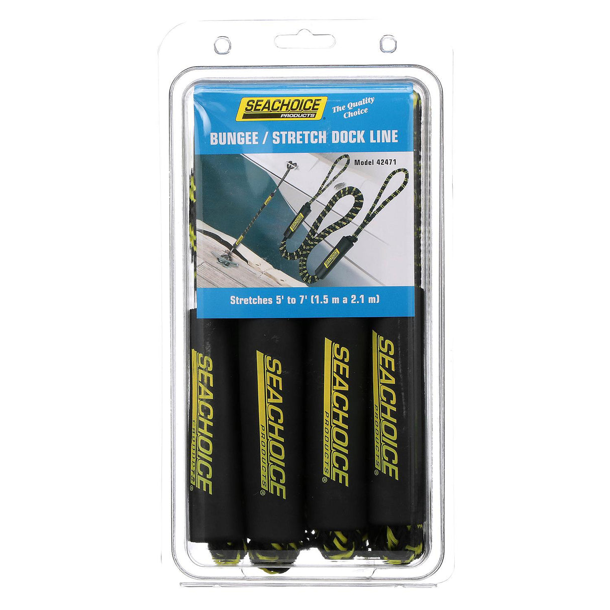 Seachoice Dock Line Bungee 5-7 Ft., Double-Braid, Pack of 2 - 42471 - official Seachoice product image 4