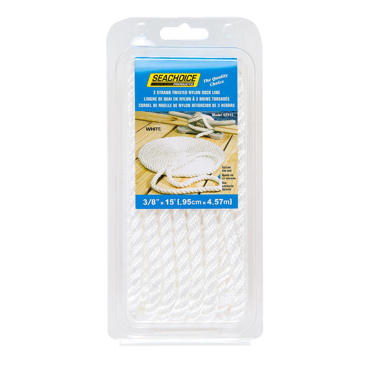 Seachoice High Quality Dock Rope for Boating - 3-Strand Twisted Nylon Dock Line, â -Inch x 15 Feet, White - 42511 - official Seachoice product image 4