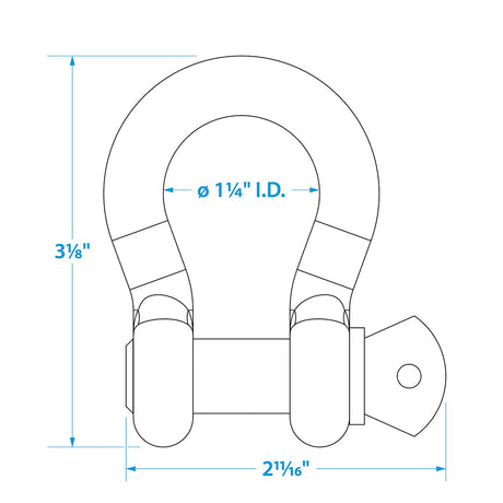 Seachoice Galvanized Steel Anchor Shackles, 1/2 In. - 43091 - official Seachoice product image 6