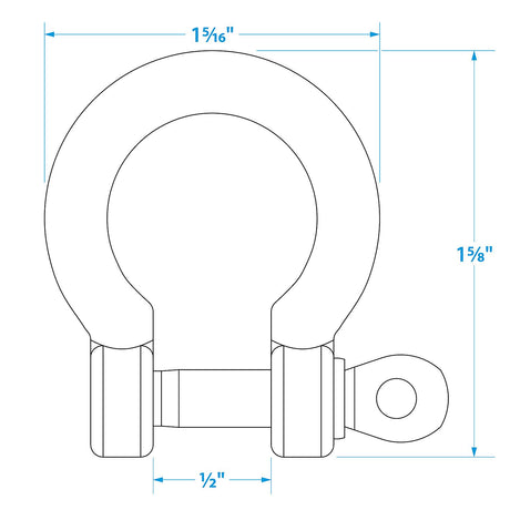 Seachoice Stainless Steel Anchor Shackle, 1/4 In. - 43161 - official Seachoice product image 4