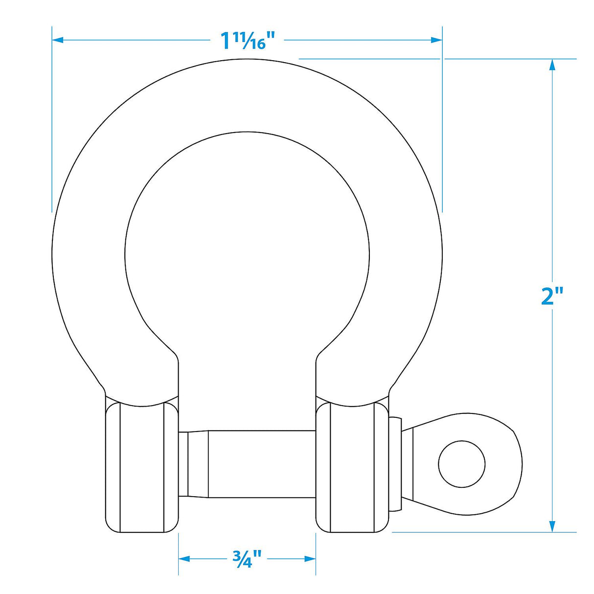 Seachoice Stainless Steel Anchor Shackle, 5/16 In. - 43171