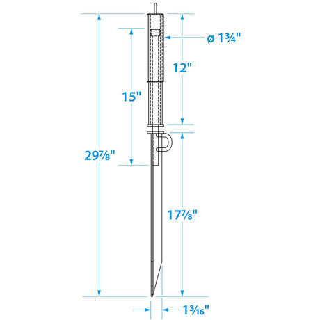 Seachoice Beach Spike in Galvanized Steel For PWC or Small Boat up to 22 Ft., Anchor, Self-Hammering Action w/ Rubber-Coated Handle - 43810 - official Seachoice product image 4