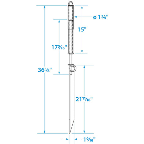 Seachoice Beach Spike in Galvanized Steel For PWC or Boat up to 30 Ft., Anchor, Self-Hammering Action w/ Rubber-Coated Handle - 43820 - official Seachoice product image 5