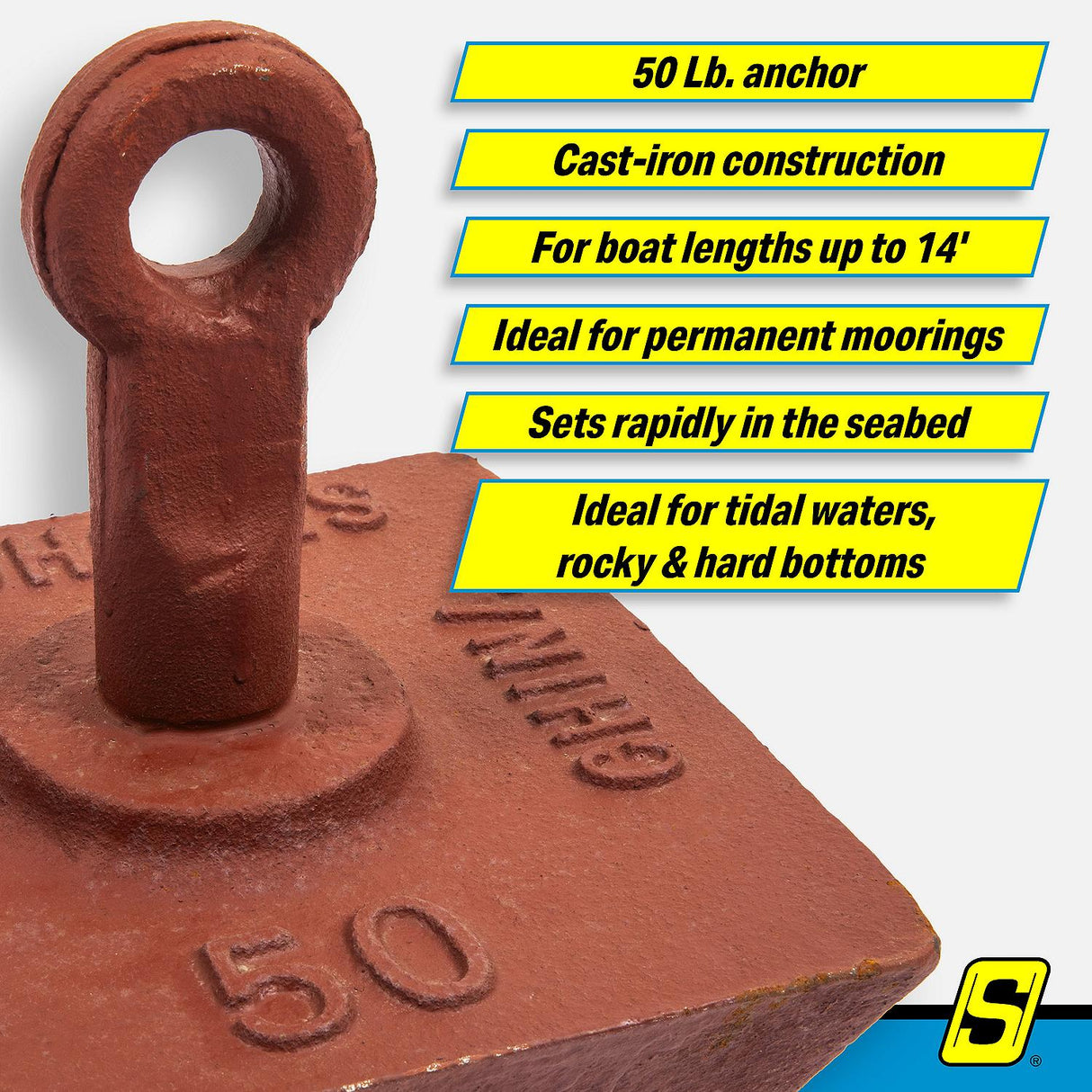 Seachoice Pyramid Anchor - 50 Lb - 43890 - official Seachoice product image 5