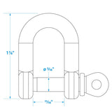 Seachoice D Anchor Shackle, 316 Stainless Steel, 5/16 in. - 50-44601 - official Seachoice product image 2
