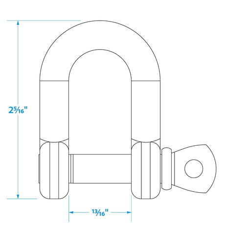 Seachoice D Anchor Shackle, Stainless Steel, 3/8 In. - 50-44611 - official Seachoice product image 6