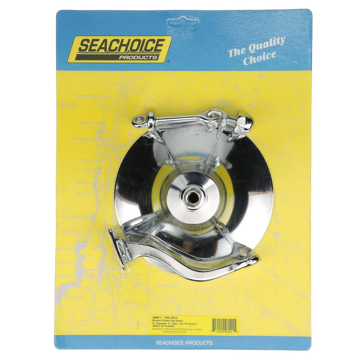 Seachoice Marine Fog Bell, 6 In. Diameter, Triple Chrome-Plated Cast Brass - 46021
