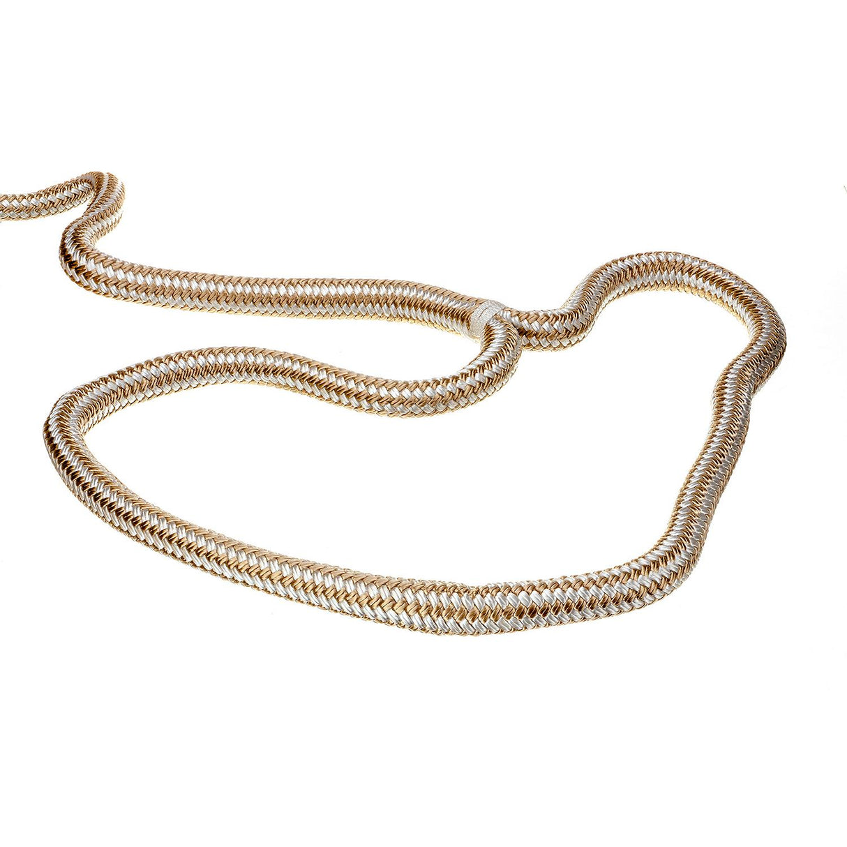 Seachoice Double-Braid Nylon Dock Line w/ Eye Splice, Pre-Shrunk, Heat Stabilized, 3/4 In. X 35 Ft., Gold White - 47411