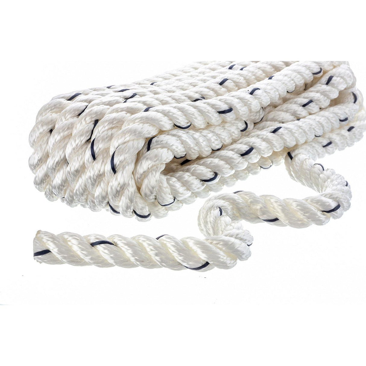 Seachoice Boat Anchor Line Rope, 3-Strand Twisted, Nylon, White with Blue Tracer, 1/2 In. X 15 Ft. - 47551 - official Seachoice product image 5