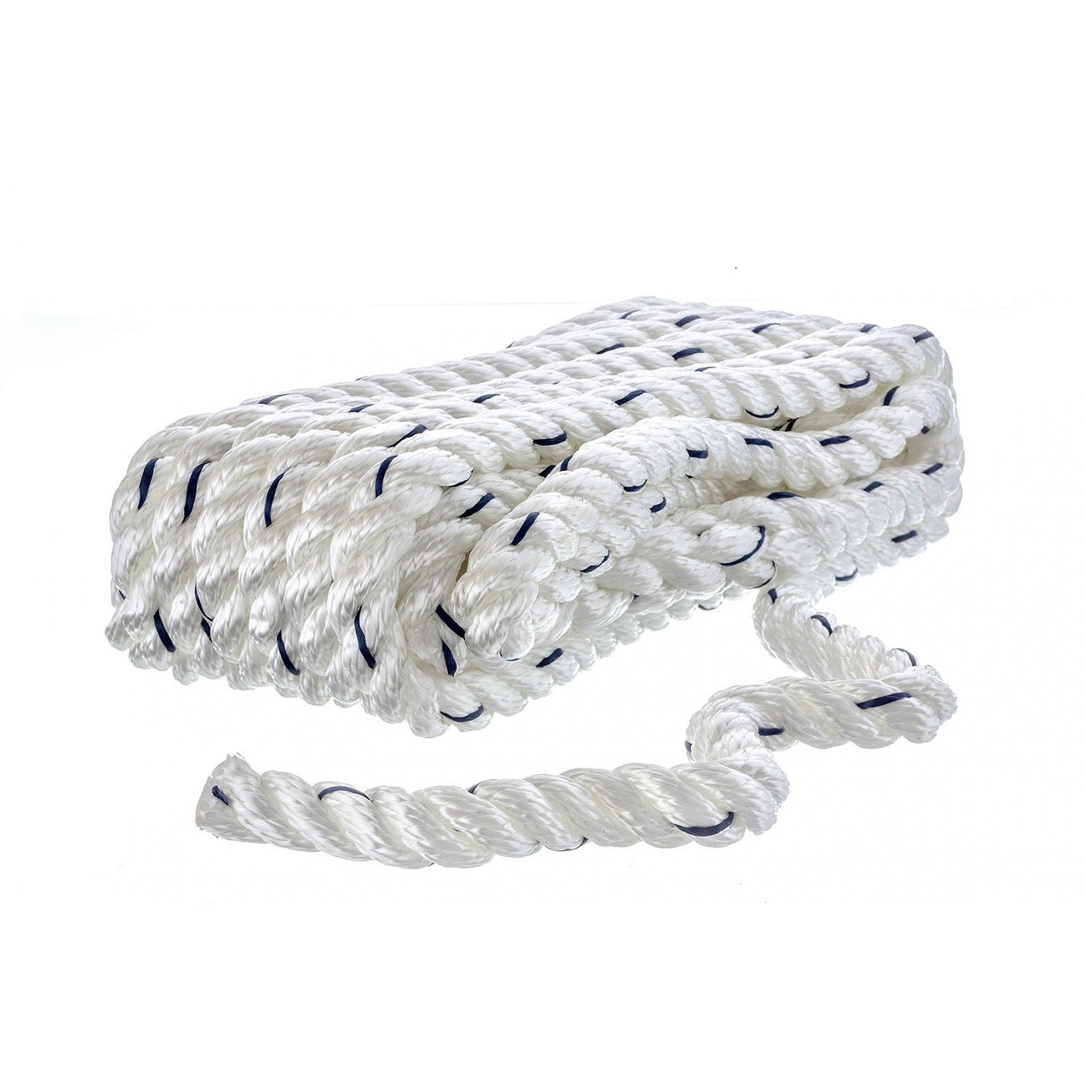 Seachoice Premium 3-Strand Twisted Nylon Dock Line With Tracer, White w/Blue Tracer, 1/2-Inch x 20 Feet, 10-Inch Eye Splice - 47561 - official Seachoice product image 4