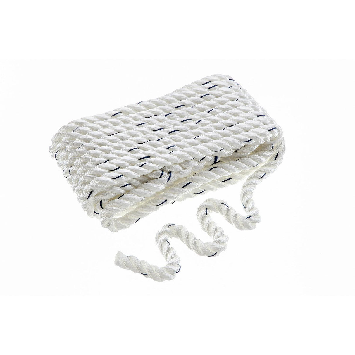 Seachoice Premium 3-Strand Twisted Nylon Dock Line With Tracer, White w/Blue Tracer, 1/2-Inch x 25 Feet, 10-Inch Eye Splice - 47571 - official Seachoice product image 5