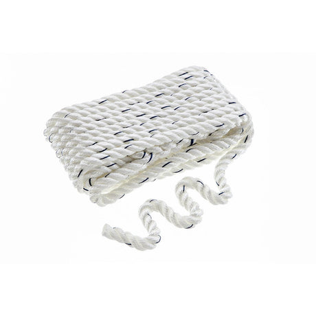 Seachoice Premium 3-Strand Twisted Nylon Dock Line With Tracer, White w/Blue Tracer, 1/2-Inch x 25 Feet, 10-Inch Eye Splice - 47571 - official Seachoice product image 5