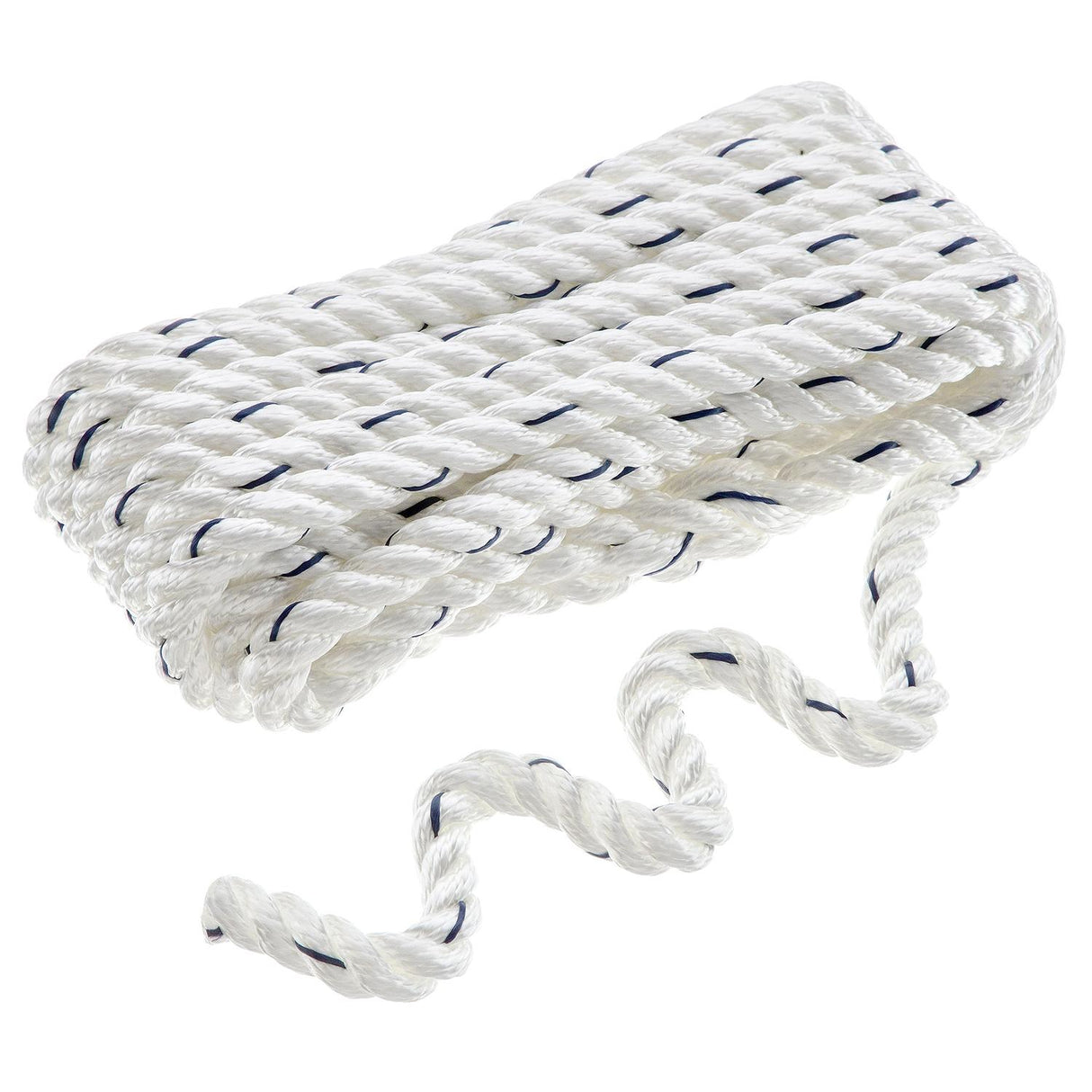 Seachoice Premium 3-Strand Twisted Nylon Dock Line, White With Blue Tracer, 1/2" x 30' - 47581 - official Seachoice product image 3