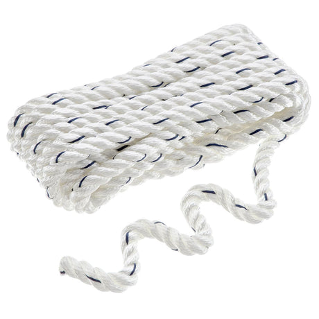 Seachoice Premium 3-Strand Twisted Nylon Dock Line, White With Blue Tracer, 1/2" x 30' - 47581 - official Seachoice product image 3