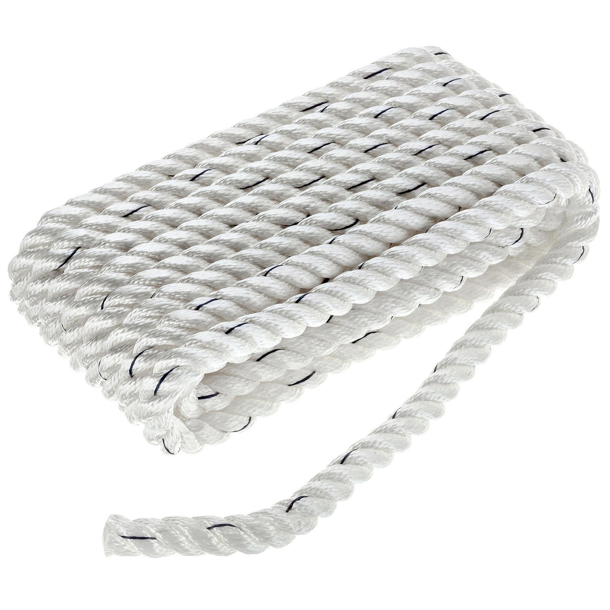 Seachoice Premium 3-Strand Twisted Nylon Dock Line, White With Blue Tracer, 5/8" x 20' - 47591 - official Seachoice product image 3