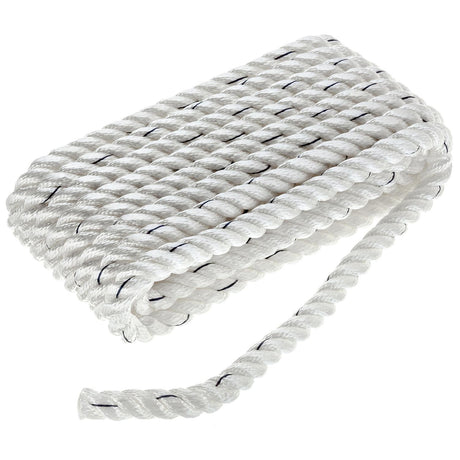 Seachoice Premium 3-Strand Twisted Nylon Dock Line, White With Blue Tracer, 5/8" x 20' - 47591 - official Seachoice product image 3