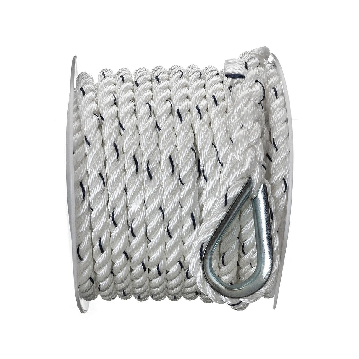 Seachoice 47691 Boat Anchor Line Rope, 3-Strand Twisted, Nylon, White/Blue, 3/8 in. X 50 Ft. - 47691 - official Seachoice product image 5