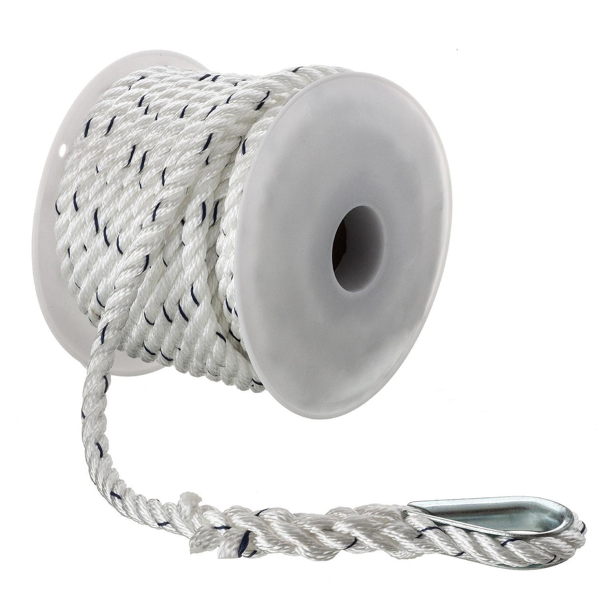 Seachoice 47691 Boat Anchor Line Rope, 3-Strand Twisted, Nylon, White/Blue, 3/8 in. X 50 Ft. - 47691 - official Seachoice product image 3