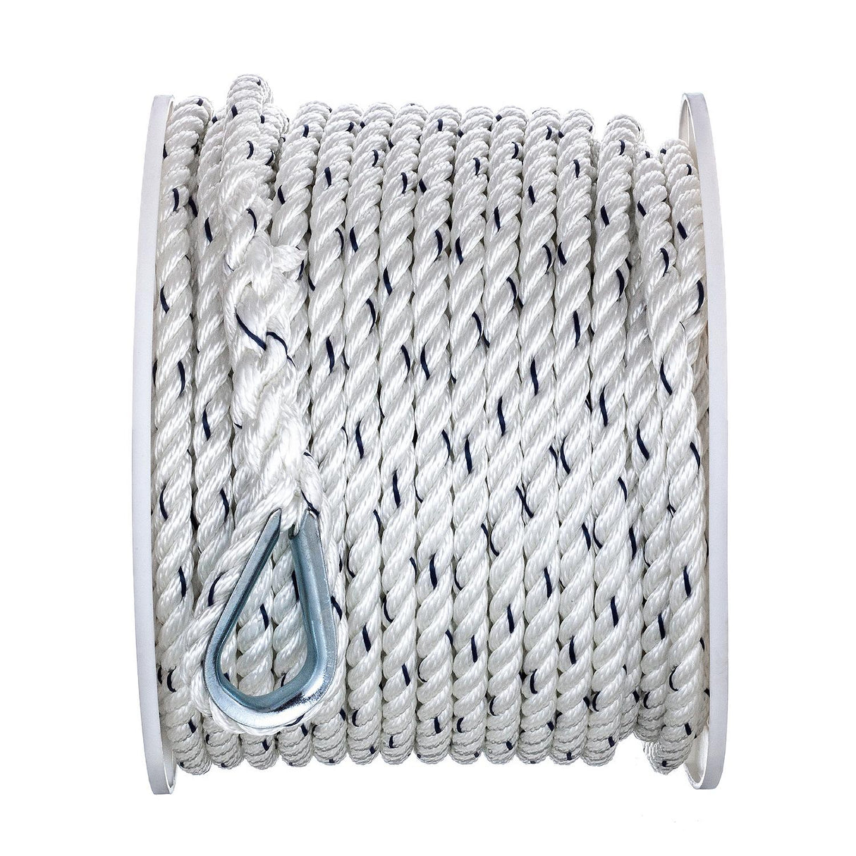 Seachoice 47721 Boat Anchor Line Rope, 3-Strand Twisted, Nylon, White/Blue, 3/8 in. X 150 Ft. - 47721 - official Seachoice product image 5