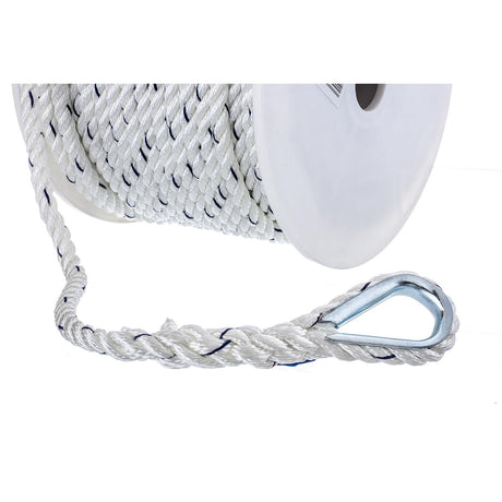 Seachoice 47721 Boat Anchor Line Rope, 3-Strand Twisted, Nylon, White/Blue, 3/8 in. X 150 Ft. - 47721 - official Seachoice product image 3