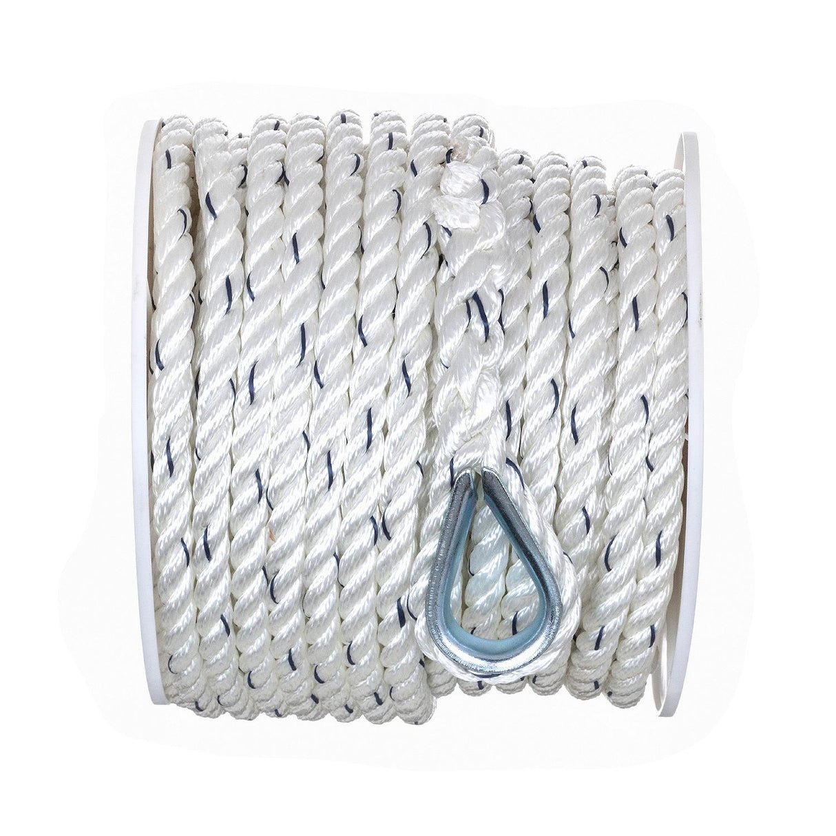 Seachoice 47731 Boat Anchor Line Rope, 3-Strand Twisted, Nylon, White/Blue, 1/2 in. X 100 Ft. - 47731 - official Seachoice product image 4