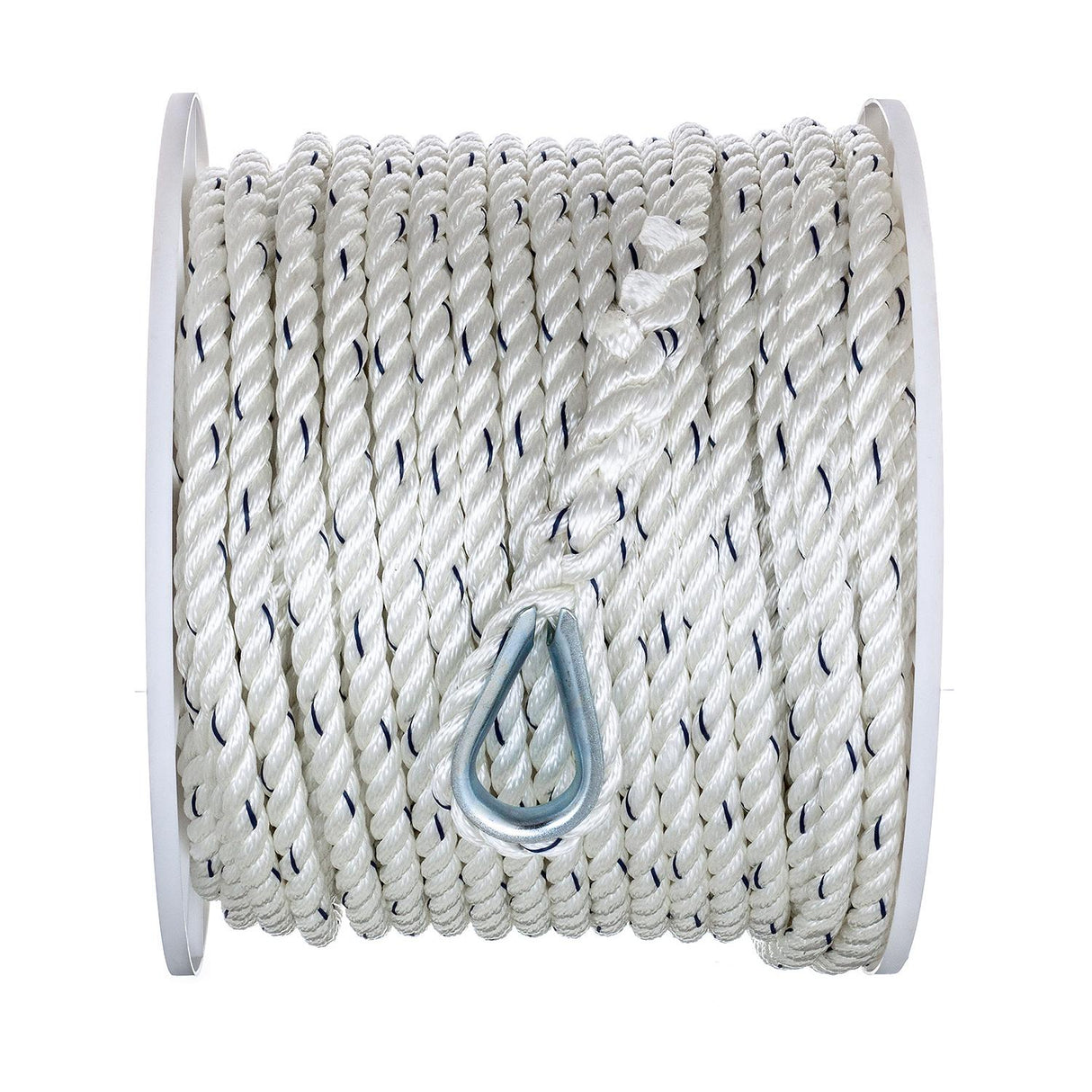 Seachoice 47751 Boat Anchor Line Rope, 3-Strand Twisted, Nylon, White/Blue, 1/2 in. X 200 Ft. - 47751 - official Seachoice product image 4