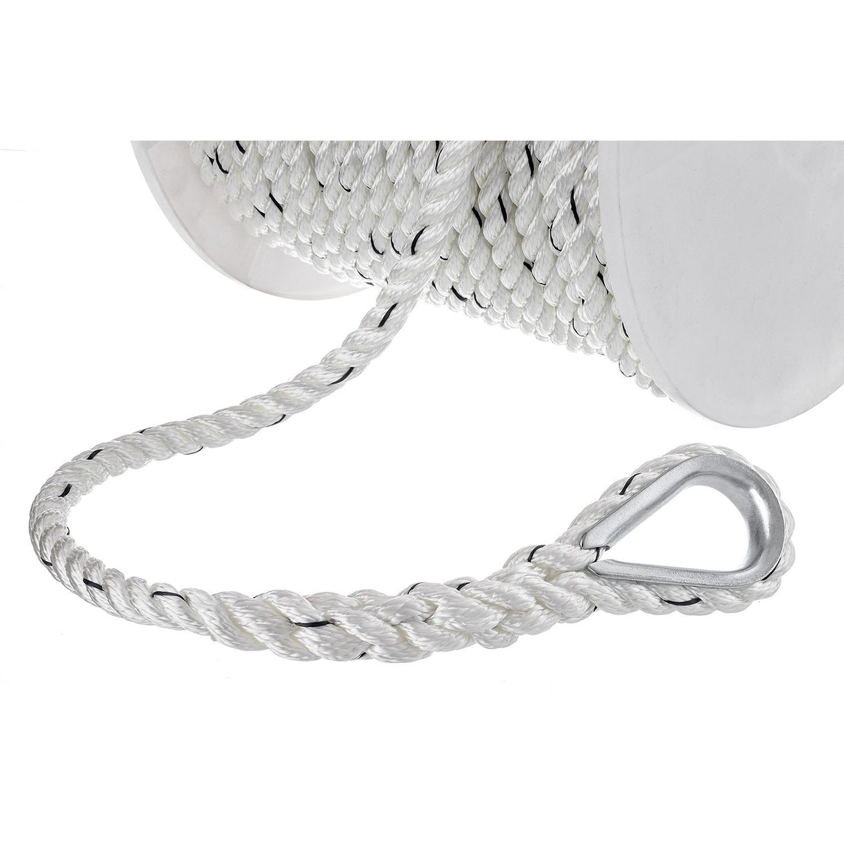 Seachoice 47751 Boat Anchor Line Rope, 3-Strand Twisted, Nylon, White/Blue, 1/2 in. X 200 Ft. - 47751 - official Seachoice product image 3