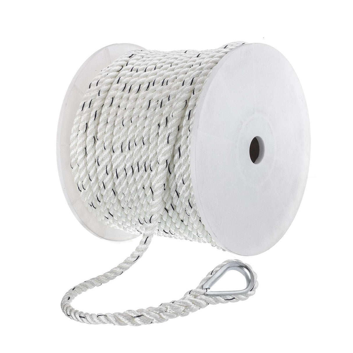 Seachoice 47751 Boat Anchor Line Rope, 3-Strand Twisted, Nylon, White/Blue, 1/2 in. X 200 Ft. - 47751 - official Seachoice product image 5