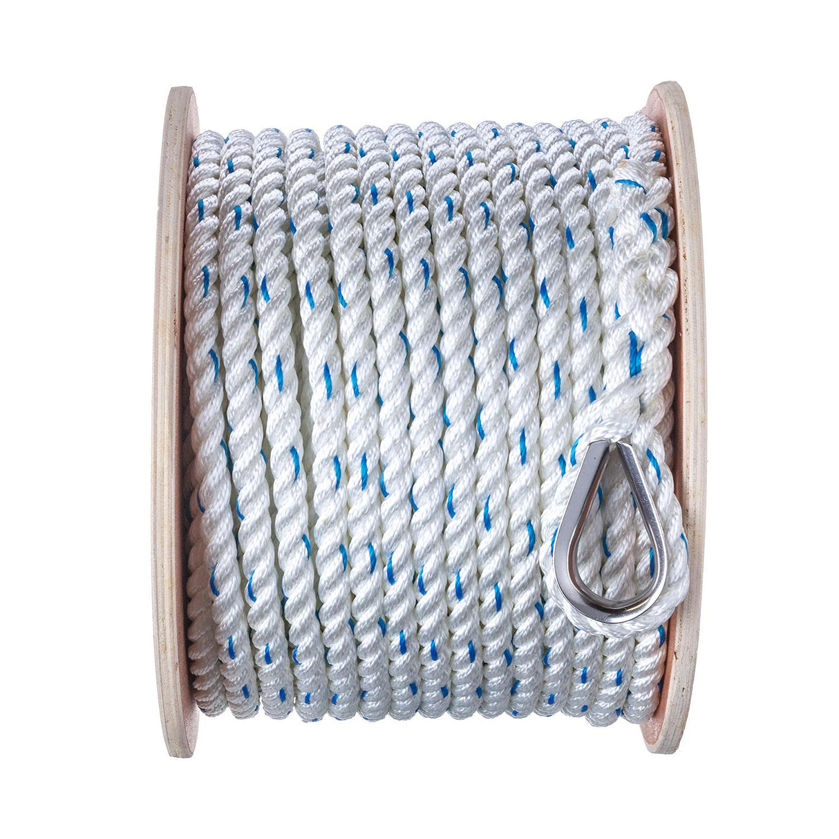 Seachoice 47931 Boat Anchor Line Rope, 3-Strand Twisted, Nylon, White/Blue, 5/8 in. X 250 Ft. - 47931 - official Seachoice product image 4