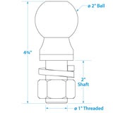 Seachoice Boat Trailer Coupler Ball 2 in. SAE Class III - 50-51341 - official Seachoice product image 2