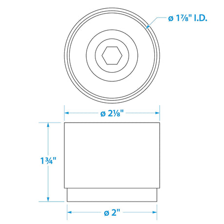 Seachoice Chrome-Plated Boat Trailer Bearing Protectors Cover, 1.98 in. Diameter - 51501 - official Seachoice product image 3