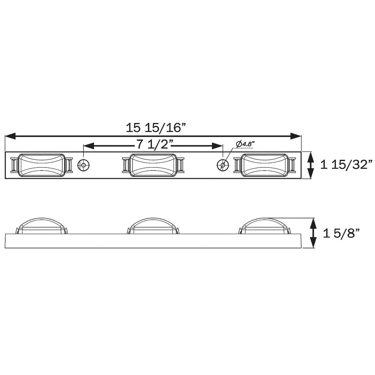 Seachoice Three Light LED Trailer Bar, Waterproof, 15.94 in., Red - MCL83RKSCH - official Seachoice product image 3
