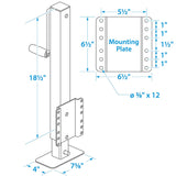 Seachoice Heavy Duty Trailer Jack, Fixed Mount Jack w/ Drop Leg, 28.6 In. of Lift, Max Load 2,500 Lbs. - 50-52051 - official Seachoice product image 6