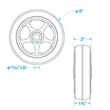 Seachoice Replacement Wheel For Fold Up Boat Trailer Jack, 6 In. - 50-52070 - official Seachoice product image 2
